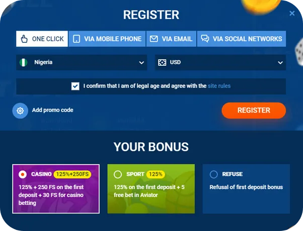 Step 1 – Register or Login to Mostbet